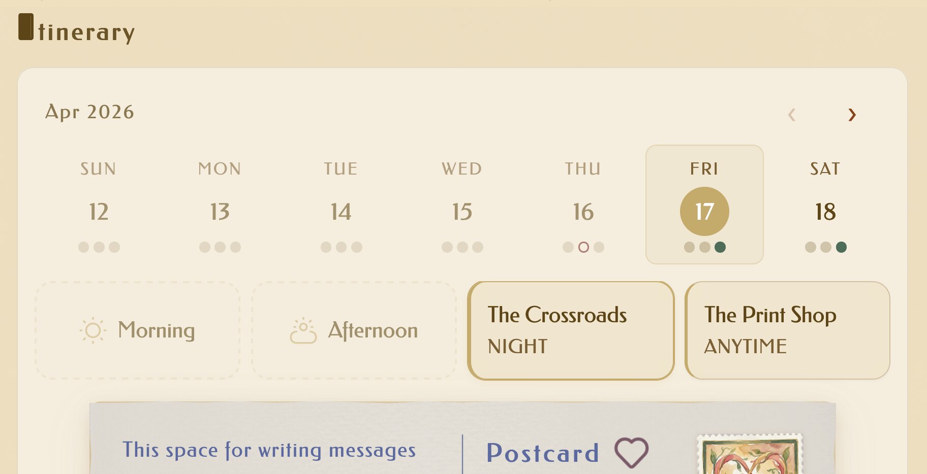 Review your upcoming itinerary