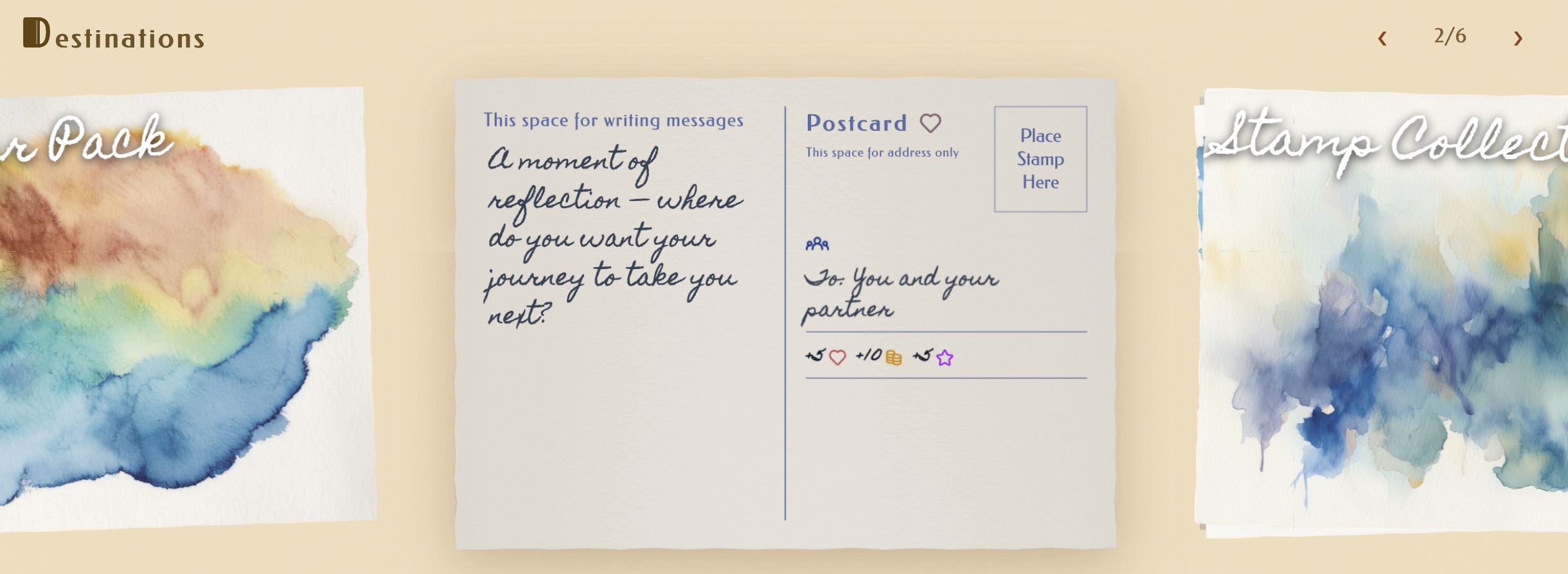 Browse watercolor quest postcards
